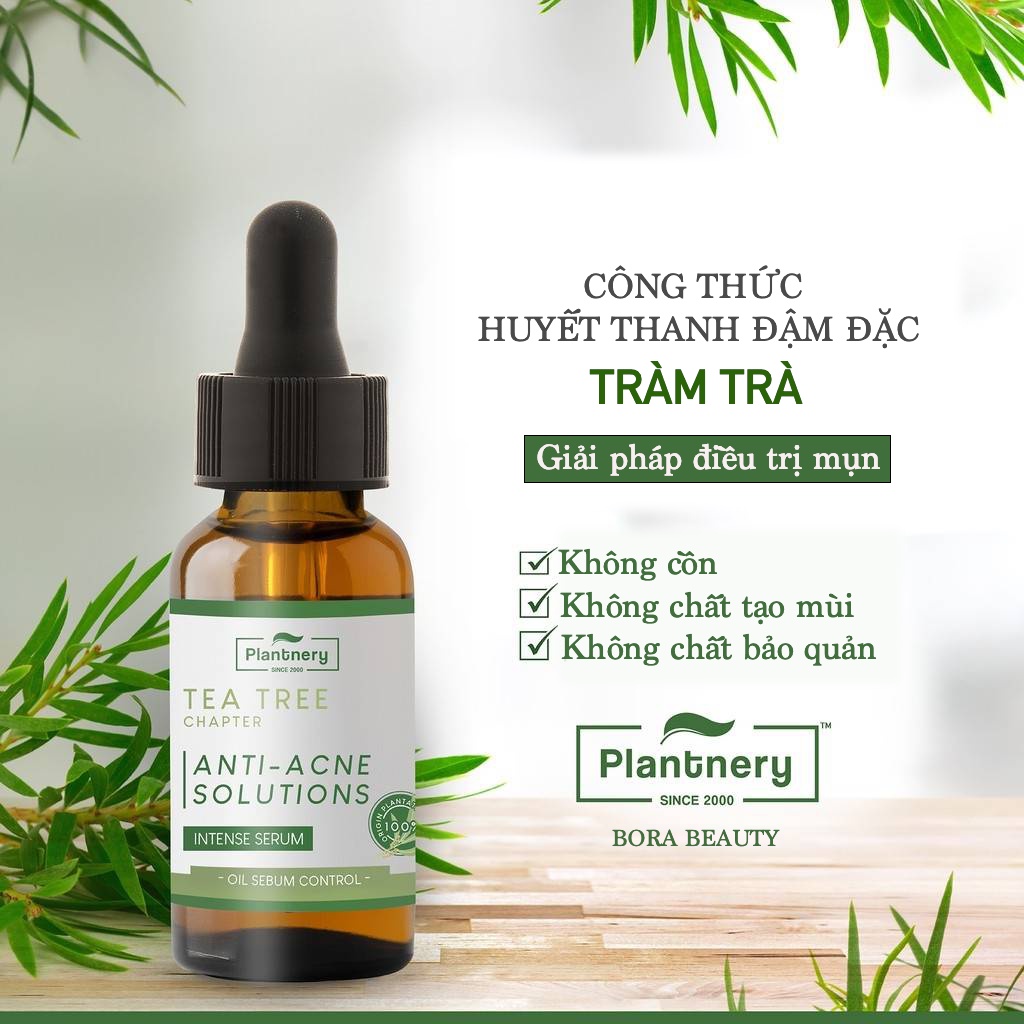 Serum Tràm Trà dành cho da mụn & nhạy cảm, kiểm soát bã nhờn. Plantnery Tea Tree Intense Serum 30 ml