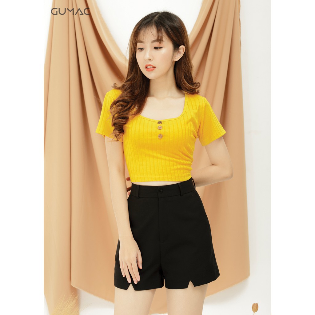 Áo croptop kết nút GUMAC AT09962