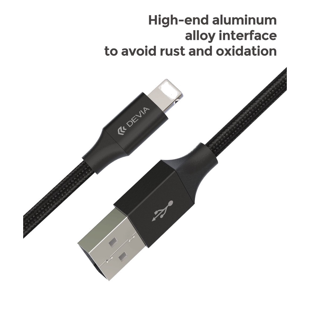 Dây cáp sạc IP DEVIA Gracious Series tốc độ 2,4A dây dù siêu bền - Hàng chính hãng, bảo hành 12 tháng