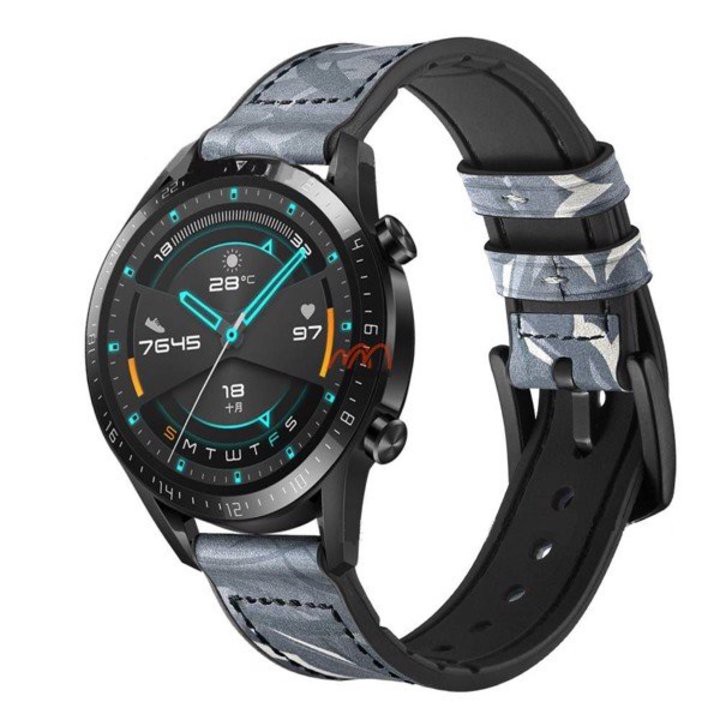 Dây 2 lớp da + silicon Huawei Watch GT2 hiệu Sikai