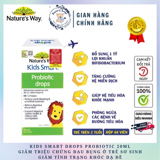 Siro uống nature's way kids smart drops probiotic bổ sung men vi sinh cho bé 20ml