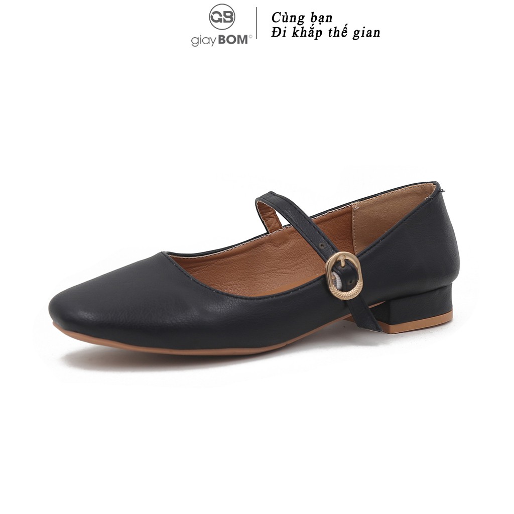 Giày búp bê nữ giayBOM mũi tròn đế cao 3 cm B1325