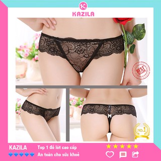 Quần lót lọt khe xuyên thấu sexy, quần lót ren sexy lọt khe gợi cảm thoáng khí mỏng nhẹ Kazila QLK2