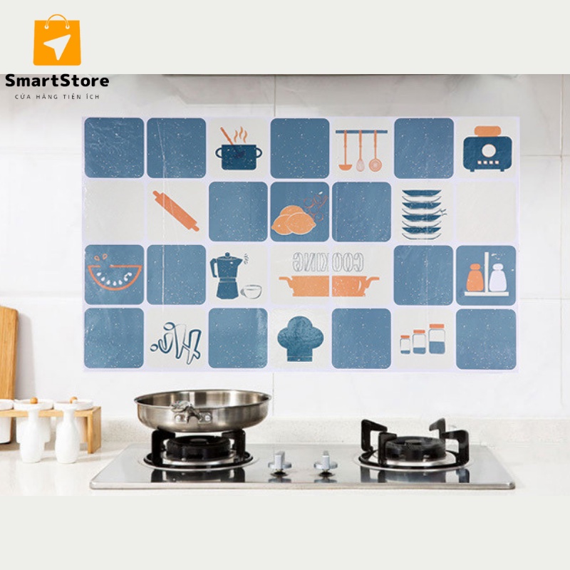 Giấy dán bếp cách nhiệt, decal dán bếp, họa tiết trang trí cao cấp