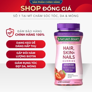  Kẹo dẻo Gummies hỗ trợ mọc tóc đẹp da và móng Nature's Bounty Hair Skin & Nails 230 viên Của Costco Mỹ 