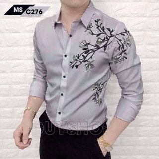 Áo sơ mi nam in hoa