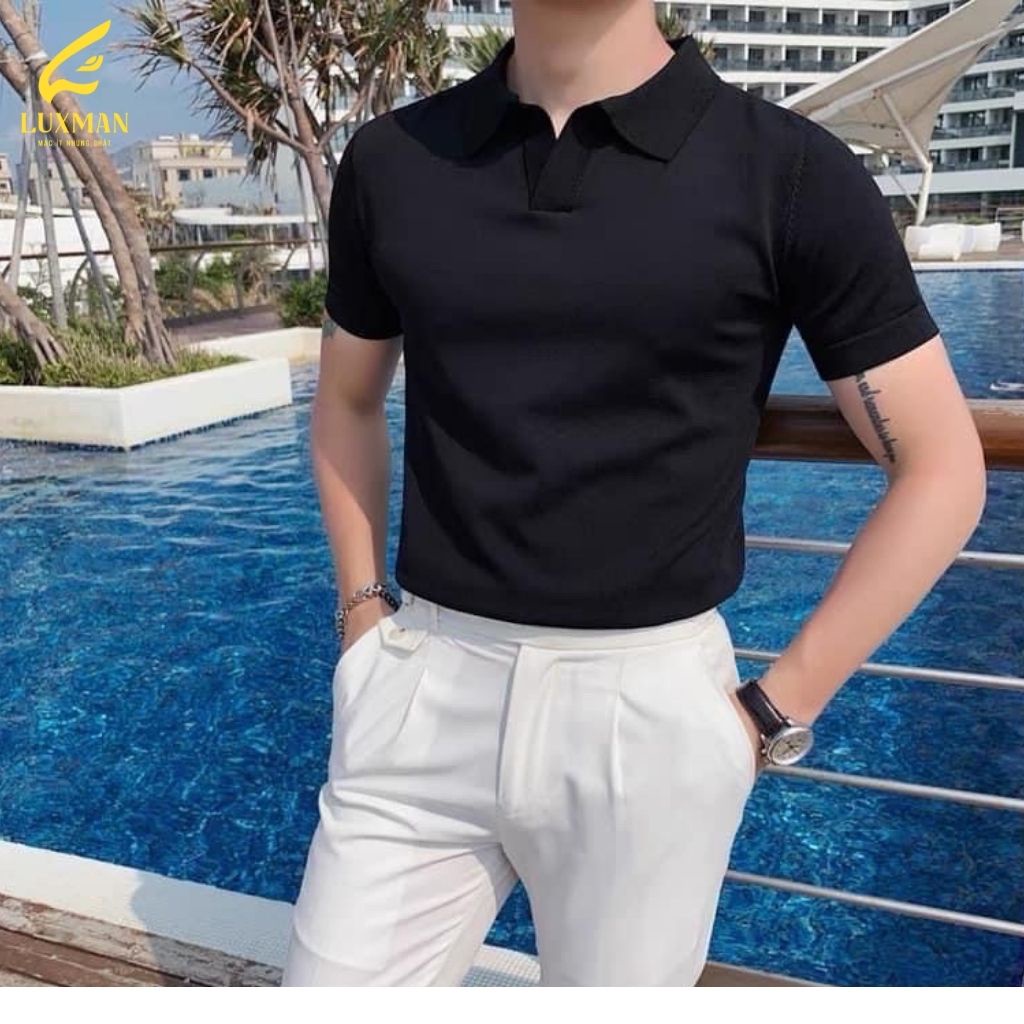 Áo Polo nam cao cấp cổ bẻ chất vải cotton CVC xịn, form ôm, trẻ trung, năng động