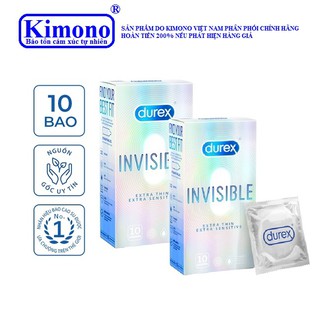 Bộ 2 Hộp Bao cao su Durex Invisible Extra Thin Extra Sensitive 10 bao / hộp