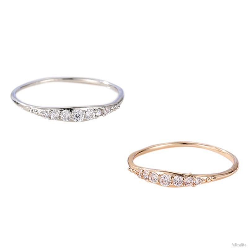 Cubic Zirconia Wedding Engagement Ring Woman Girls Austrian Crystals Gift