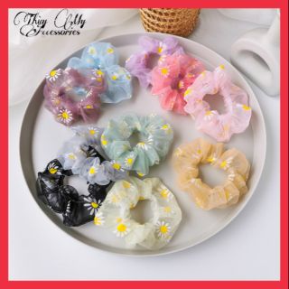 [Giá sỉ] Cột tóc scrunchies hoa cúc vải voan- Thùy My Accessories