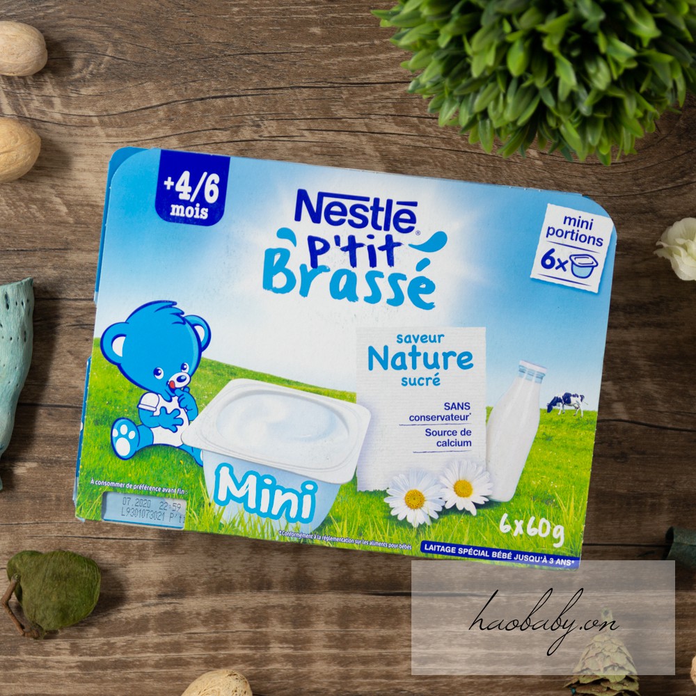 [Đồ ăn dặm cho bé] Sữa chua/ váng sữa nguội Nestle ăn dặm vị tự nhiên, chuối, mơ, lê cho bé 4m-6m-9m