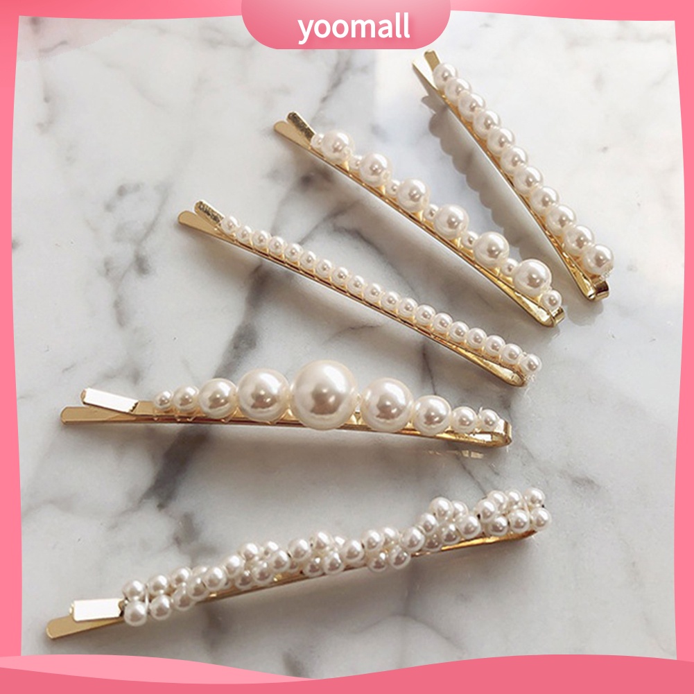Kẹp tóc trang trí ngọc trai nhân tạo thời trang cho nữ