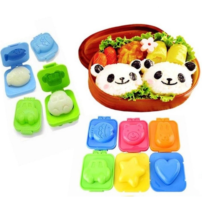 Khuôn ép cơm tạo hình thú (set 6 khuôn)