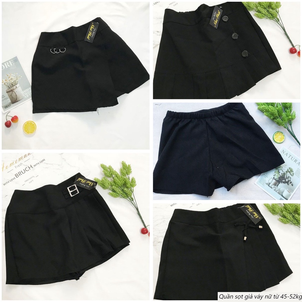 Quần sọt giả váy nữ từ 45-52kg chất vải kaki mỏng vừa - QNU59