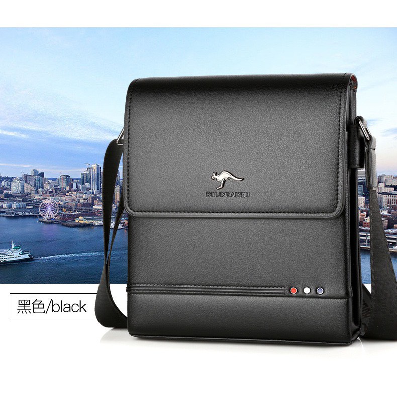 Túi đeo chéo nam da bò T75 BOLINDAISHU ̣27x23x5cm bảo hành 12 tháng (Nâu- Đen) | BigBuy360 - bigbuy360.vn