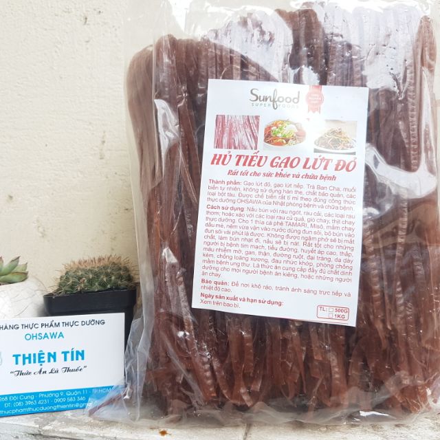 Hủ tiếu gạo lứt đỏ gói 500g