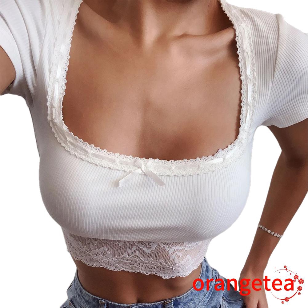 Áo Croptop Tay Ngắn Thời Trang Mùa Hè Cho Phái Nữ
