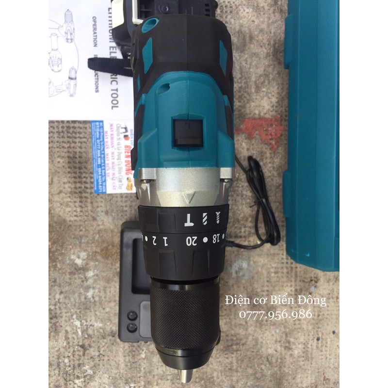 MÁY KHOAN PIN  FREESHIP MÁY KHOAN PIN MAKITA KHÔNG CHỔI THAN PIN 128V 10 cell pin MÔ TƠ TỪ CÓ BÚA 3 CHỨC NĂNG