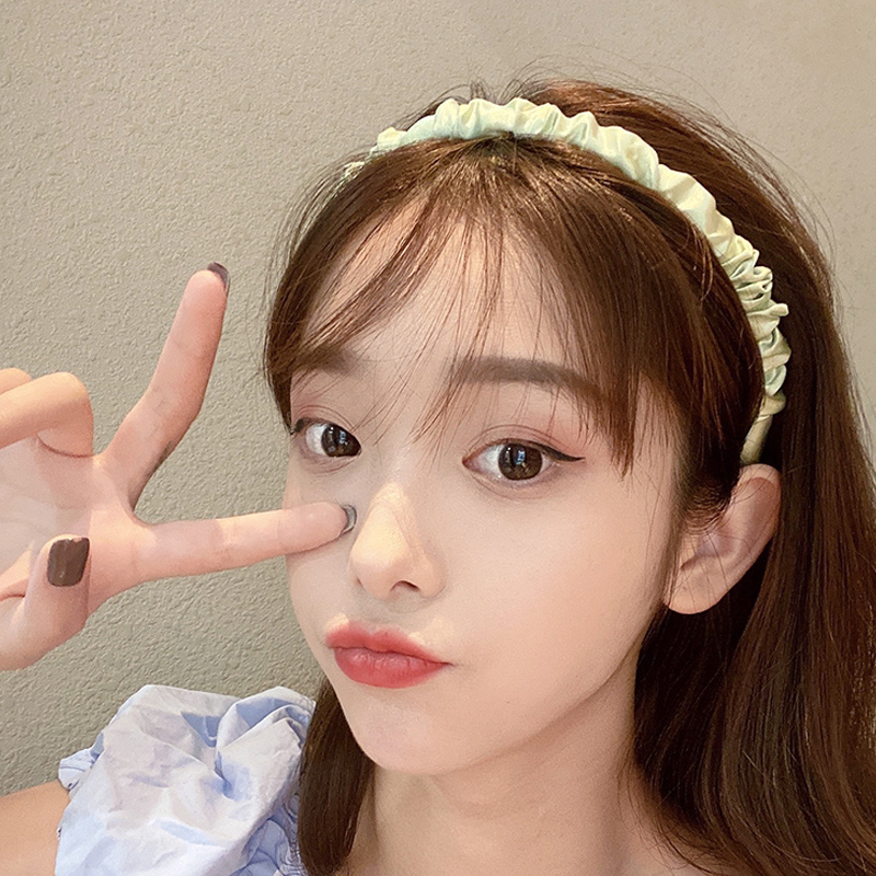 Băng đô vải chiffon thiết kế nếp gấp phong cách Hàn Quốc thời trang cho nữ