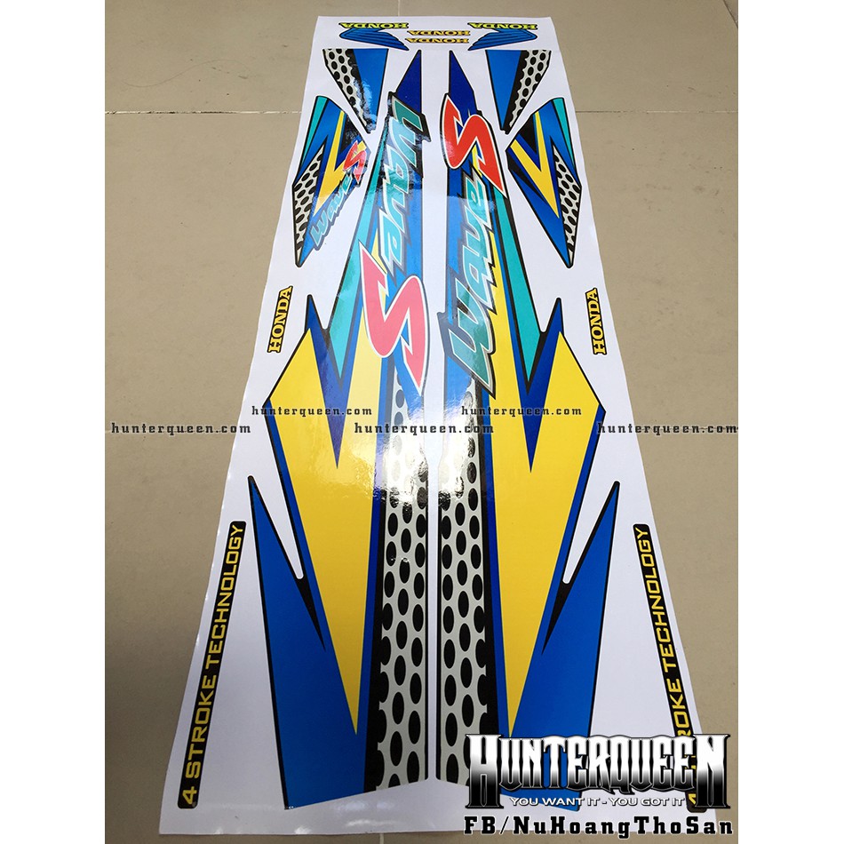 Tem rời dán xe WAVE đời đầu màu đen. Sắc màu nổi bật, chống nước, làm theo yêu cầu