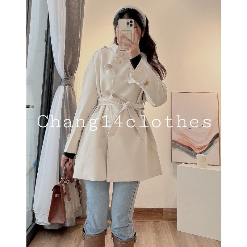 Áo khoác mangto cổ trụ nữ cực xinh nhà Chang14clothes sẵn