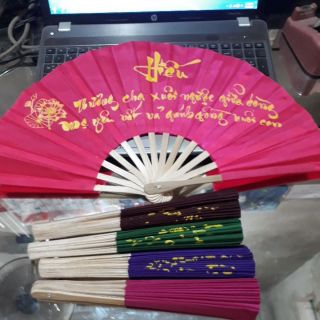 📣 QUẠT VẢI LỤA VẼ CHỮ SIÊU ĐẸP