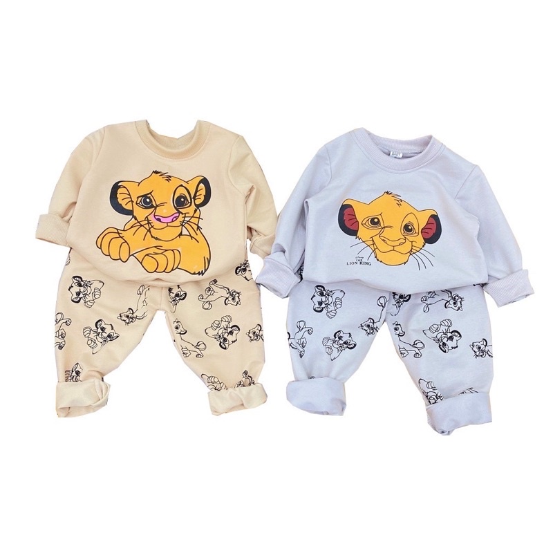 Bộ quần áo trẻ em - Đồ bộ dài tay cho bé sư tử K050