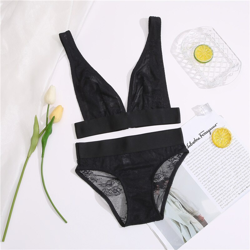 Bộ đồ lót ren hoa CUTEBYTE hỗ trợ nâng ngực dễ thương cho nữ