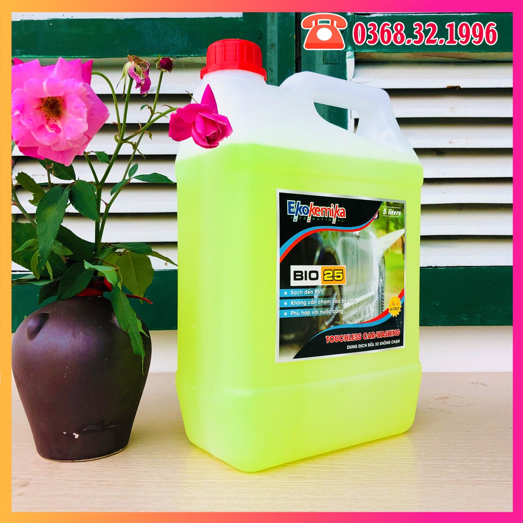 Nước Rửa Xe Không Chạm - Dung Dịch Rửa Xe Ô tô, Xe Máy Ekokemika Bio 25 - 5L(chính hãng) TẶNG 2 KHĂN LAU ĐA NĂNG