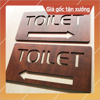 [tranh truyền cảm hứng] [Siêu rẻ] Bảng gỗ chỉ dẫn hướng đi toilet trái phải dán tường cắt laser (20x10cm) - mẫu TL15