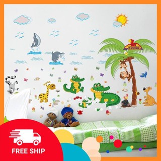 ⚡️𝗙𝗥𝗘𝗘𝗦𝗛𝗜𝗣⚡️ Decal dán tường Rừng nhiệt đới