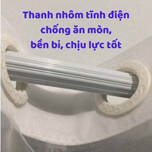 Thanh Treo Rèm, Cây Treo Rèm Cửa Chất Liệu Nhôm Sơn Tĩnh Điện, 2 Màu Trắng &amp; Gỗ Đầy Đủ Phụ Kiện, Bát Đỡ-Đầu Chụp-Núm Cột