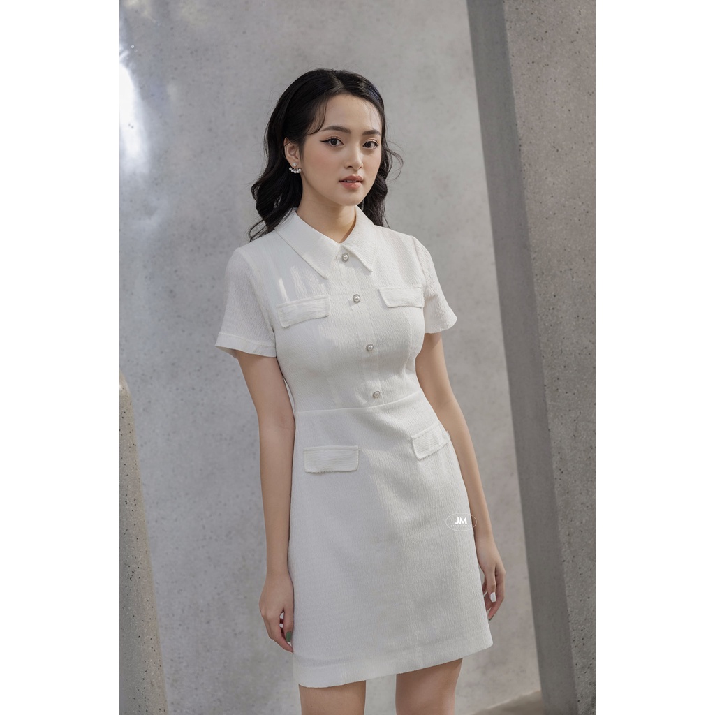 Đầm Cổ Đức JM Dress Desgin Dáng A Phối Ren Trang Trí D87523