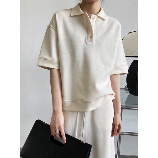 [HÀNG CÓ SẴN] S002 - Set đồ hai món áo polo và chân váy xẻ sau năng động thu đông phong cách Hàn Quốc