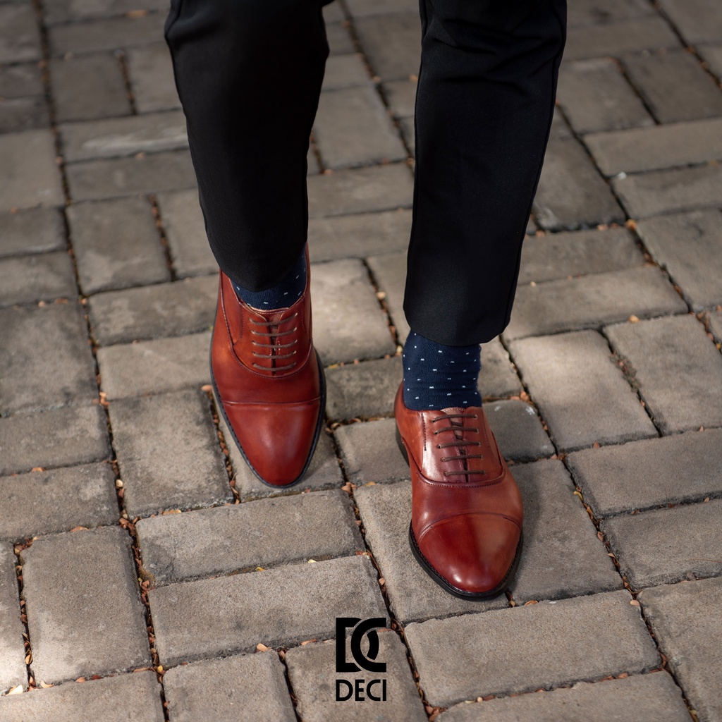 Giày tây công sở DECI màu patina dòng Cao Toe Oxford BROGUE 18