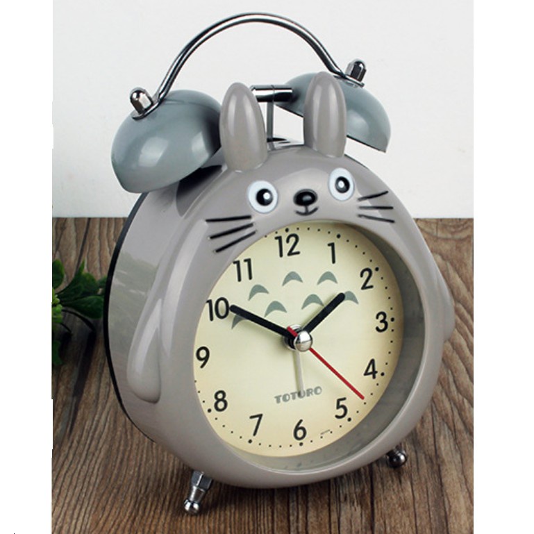 Đồng hồ báo thức mô hình totoro siêu dễ thương, đồng hồ báo thức chuông đôi độc đáo