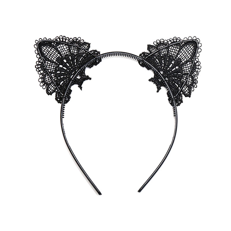 Băng Đô Tai Mèo Phối Ren Dễ Thương Cho Bé Gái