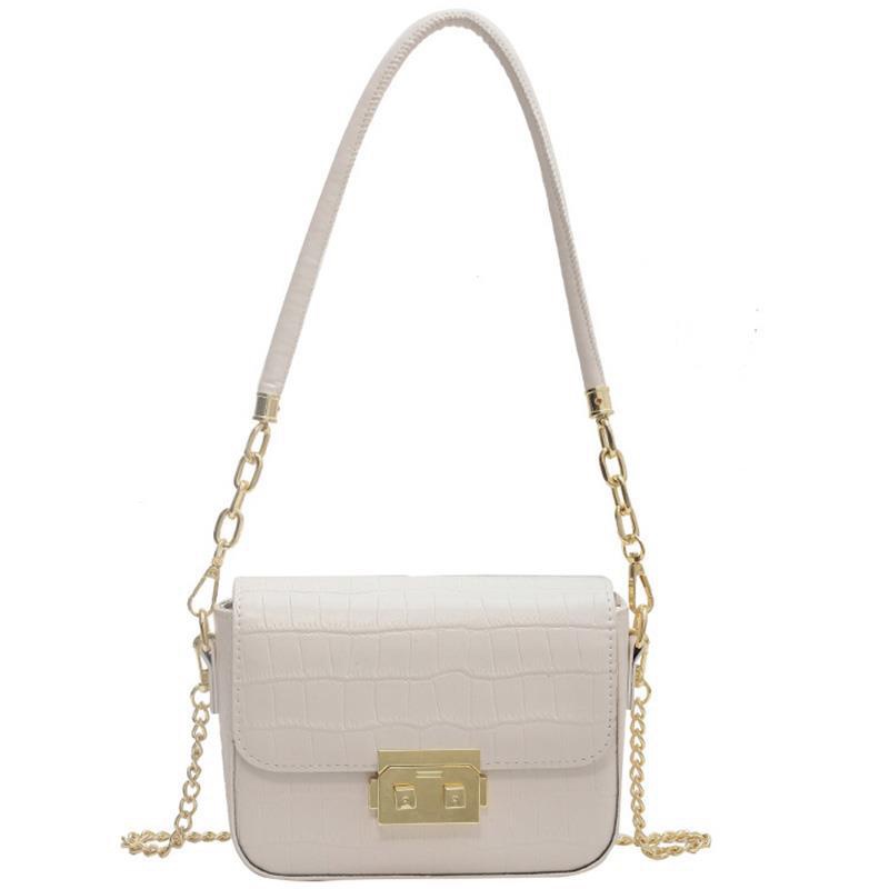 Túi đeo dưới cánh tay IELGY hình vuông cỡ nhỏ phối dây đeo sợi xích thời trang cho nữ