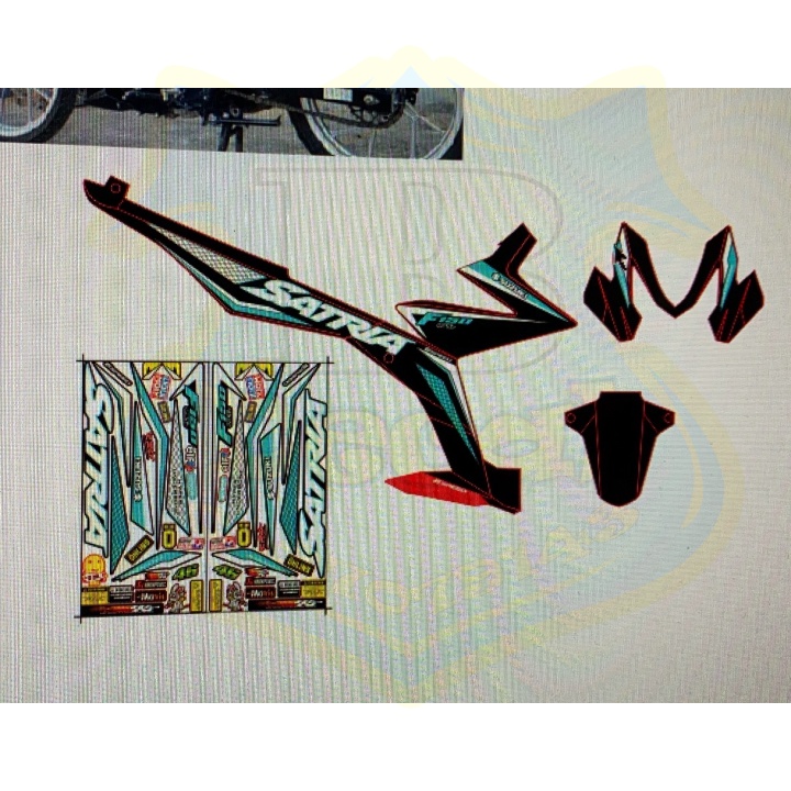 ( Quí khách vui lòng mang ra tiệm cho thợ dán ) Tem satria fi caro đen