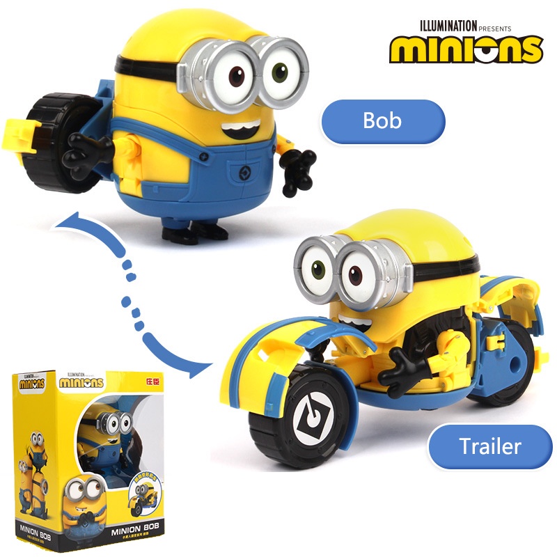 Despicable Me Minions Đồ chơi xe mô hình Kawaii biến hình máy bay Bob quà tặng bé trai bé gái