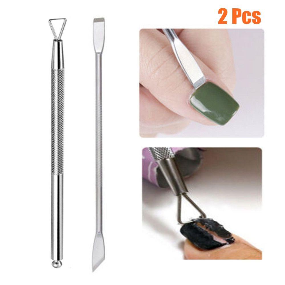 OKDEALS Bộ 2 Que Tẩy Sơn Móng Tay Bằng Thép Không Gỉ