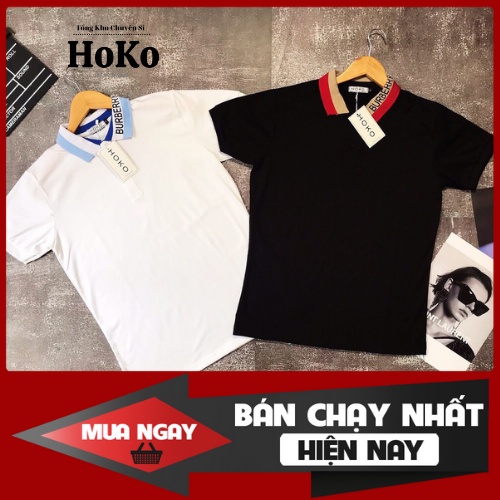 Ao polo nam, áo polo trơn cổ bo phối hình đơn giản, sang trọng