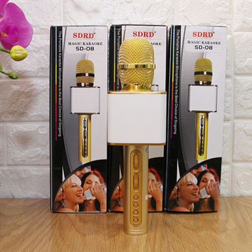 [Xả Kho]- Mic kèm Loa Bluetooth SD-08 (Hát Hay Âm Vang)
