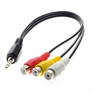 Dây cáp chia 1 đầu 3.5mm đực sang 3 đầu hoa sen AV RCA