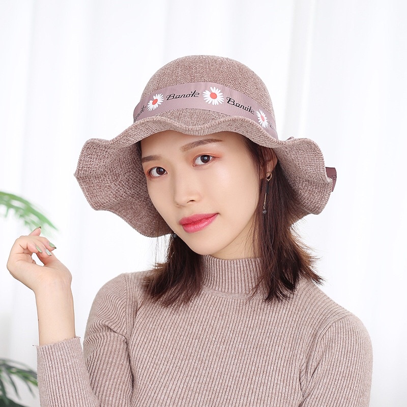 Mũ vành nhung nữ cao cấp thời trang
