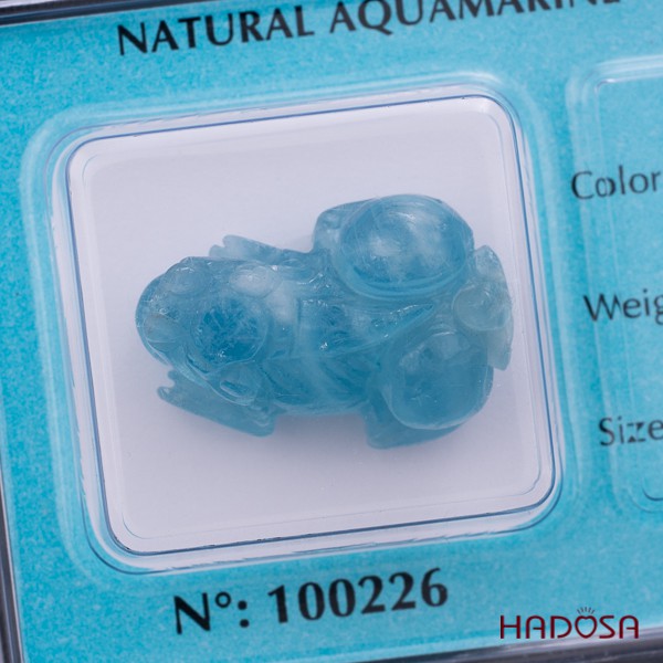 Đá Aquamarine tỳ hưu chuẩn 5A cao cấp Hadosa