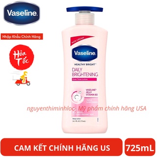 Sữa dưỡng thể Vaseline Healthy Bright Daily Brightening 725ml - (Màu Hồng Mới)