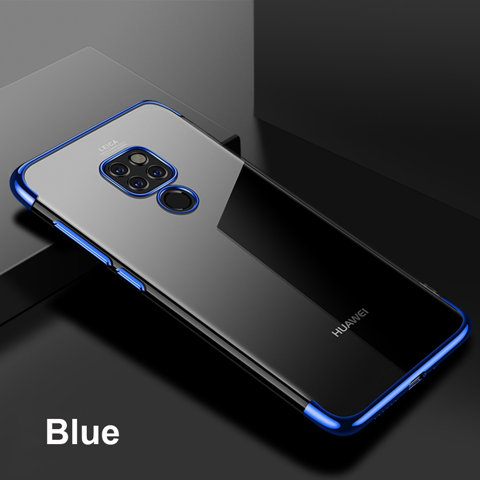 Ốp điện thoại trong suốt mạ siêu nhẹ chống sốc dành cho HUAWEI MATE 20 PRO X 30 PRO MATE 40 PRO+