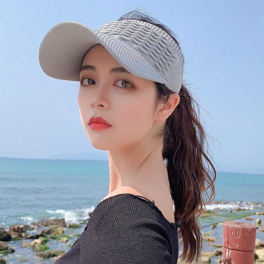 Nón Lưỡi Trai Hở Chóp Chống Tia UV Nhiều Màu Sắc Thời Trang Đi Biển Mùa Hè Cho Nữ