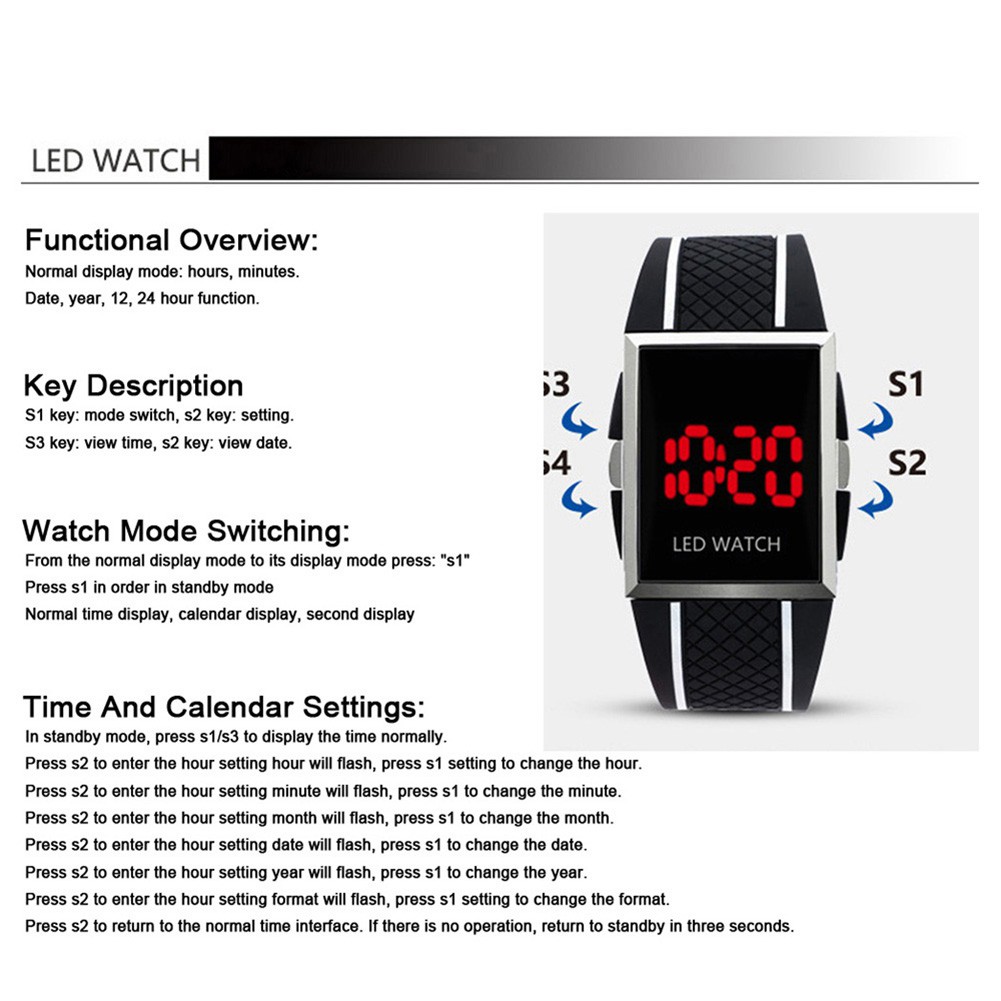 Đồng Hồ Led Thể Thao Cho Nam Và Nữ